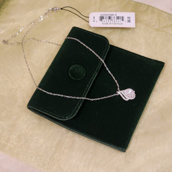 Brand New!! NADRI| Double Gum drop Pendant|Cubic Zirconia|Crystal Necklace - Picture 6 of 9